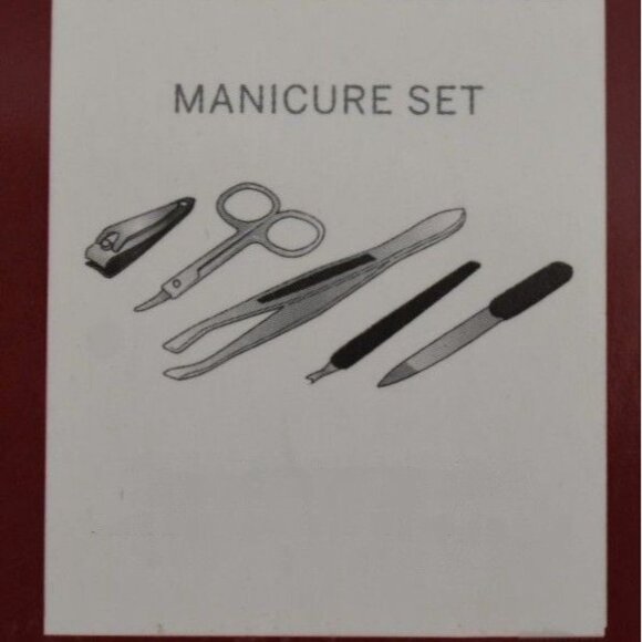 Silver Manicure Set KIt Nail File Cuticle Trimmer Tweezers Scissors Nail Clipper - Picture 3 of 3